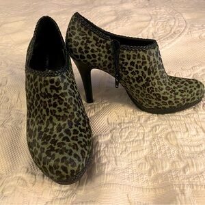 Antonio Melani hair calf booties with braided leather details